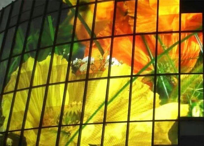 IP45 450W 1R1G1B Outdoor Transparent Led Screen For Showcase